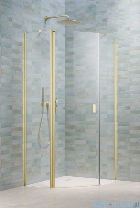 Radaway Nes Brushed Light Gold Ptj kabina pięciokątna 100x100cm lewa szczotkowane jasne złoto 10052000-98-01L/10052100-98-01