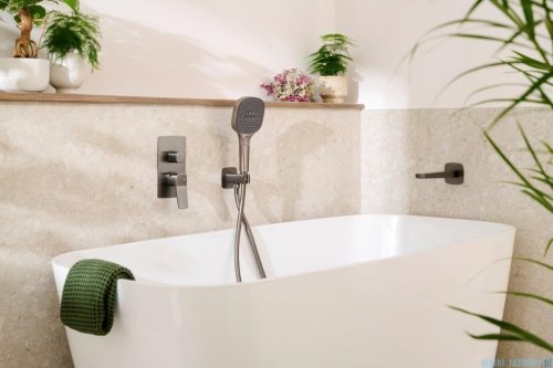 KFA MALAGA GUN METAL GREY wylot wannowy podtynkowy grafit szczotkowany 836-007-61