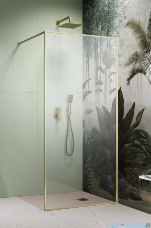 Radaway Modo F II Brushed Gold kabina Walk-in 70x201cm Szczotkowane Złoto  szkło przejrzyste 10409074-99-01