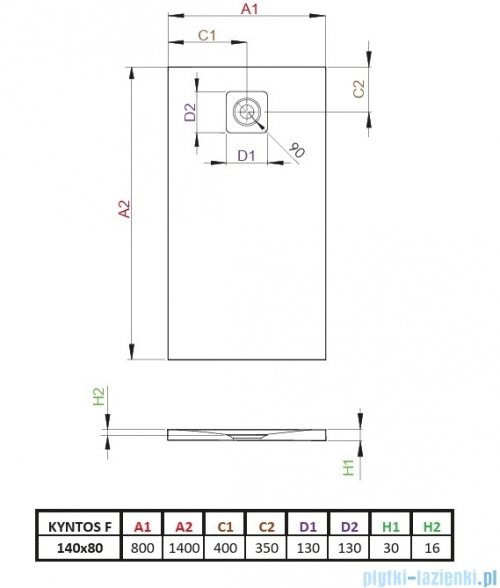 Radaway Kyntos F brodzik prostokątny 140x80cm kaszmirowy HKF14080-84