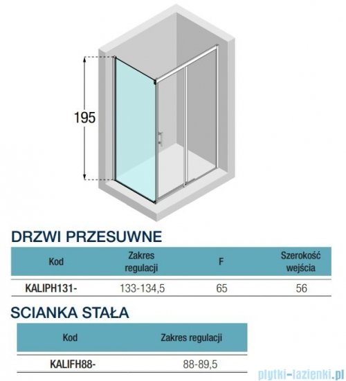 Novellini Kali PH+FH kabina 135x90 profile czarne KALIPH131-1H/KALIFH88-1H