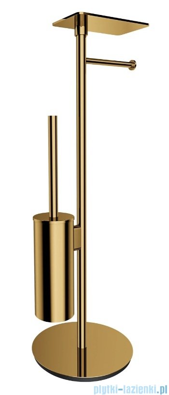 Omnires Modern Project stojak na papier i szczotkę toaletową z półką złoty połysk MP60820GL