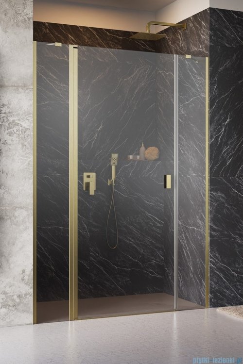 Radaway Nes Dwjs Brushed Gold drzwi wnękowe 130cm lewe szczotkowane złoto 10038130-99-01L