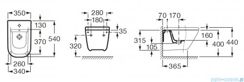 Roca Gap Bidet wiszący z ukrytymi mocowaniami SUPERGLAZE A357476S00