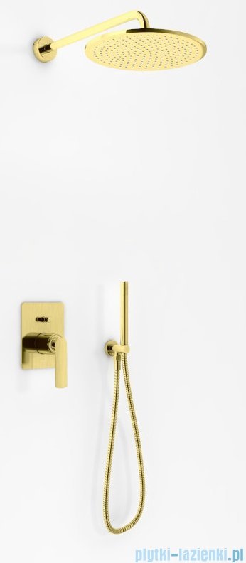 Kohlman Experience Brushed Gold zestaw prysznicowy z deszczownicą 30 cm złoto szczotkowane QW210EGDBR30