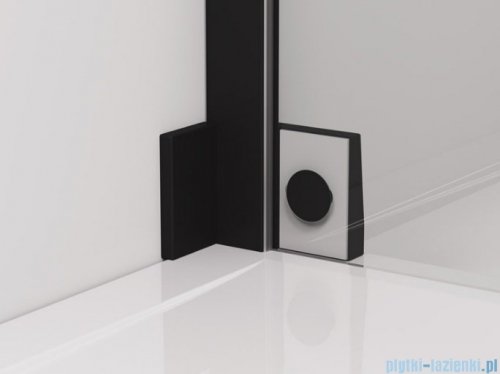 SanSwiss Cadura Black Line drzwi wahadłowe 75cm jednoczęściowe prawe z polem stałym czarny mat CA13D0750607