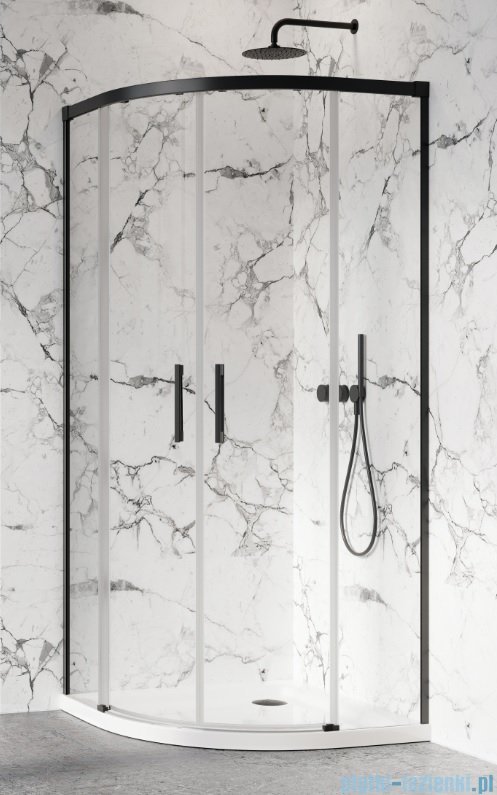 Radaway Idea Black Pdd kabina 80x80cm szkło czarny mat/szkło przejrzyste 387139-01-01/387141-54-01