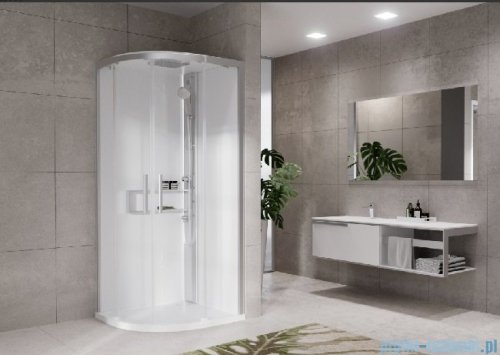 Novellini Glax 2 2.0 kabina z hydromasażem 100x100 srebrna G22R109T1-1BB