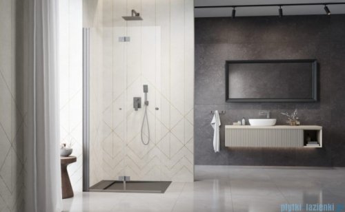 Radaway Nes 6 Brushed Nickel KDD B kabina walk-in 100cm lewa szczotkowany nikiel szkło przejrzyste 10024100-91-01L