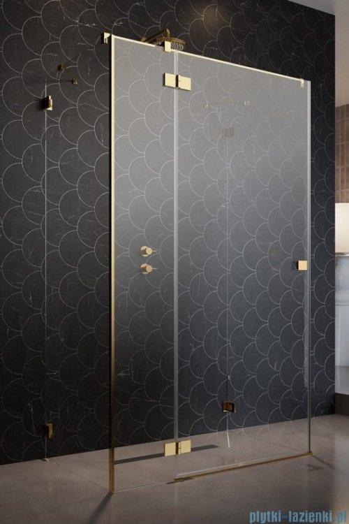 Radaway Essenza Pro Gold Kdj+S kabina 100x120x100cm lewa złoty połysk/szkło przejrzyste 10097312-09-01L/10098100-01-01/10098100-01-01