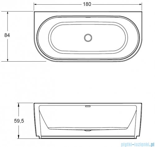Riho Desire Back2wall LED wanna wolnostojąca przyścienna z oświetleniem Riho Fall napełnianie przez przelew 180x84cm B089012005