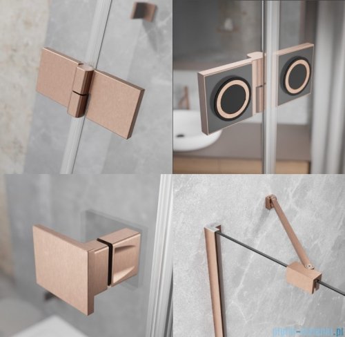 Radaway Essenza Brushed Copper Kdj+S kabina 100x100x100cm lewa szczotkowana miedź 1384052-01-01/1385022-93-01L/1384052-01-01