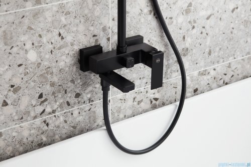 KFA LOGON BLACK deszczownia z baterią natryskową i składaną wylewką wannową czarny 5136-915-81