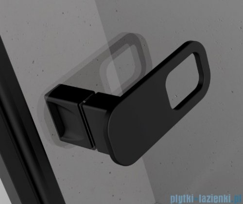 Radaway Nes 8 Black Dws I drzwi wnękowe 130cm W2 lewe czarny mat szkło przejrzyste 10078120-54-01L+10078112-01-01