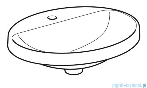 Geberit VariForm Umywalka owalna z półką z otworem na baterię, bez przelewu 55x45cm KeraTect 500.722.00.2