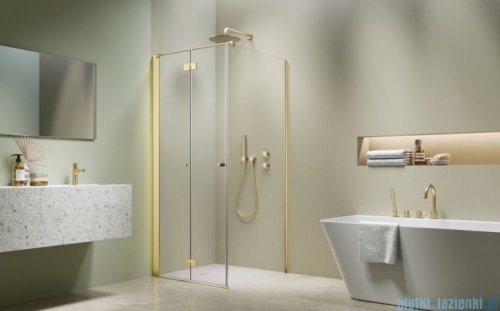 Radaway Nes 6 Kdj B Brushed Light Gold kabina 100x100cm lewa szczotkowane jasne złoto 10025100-98-01L/10039100-01-01