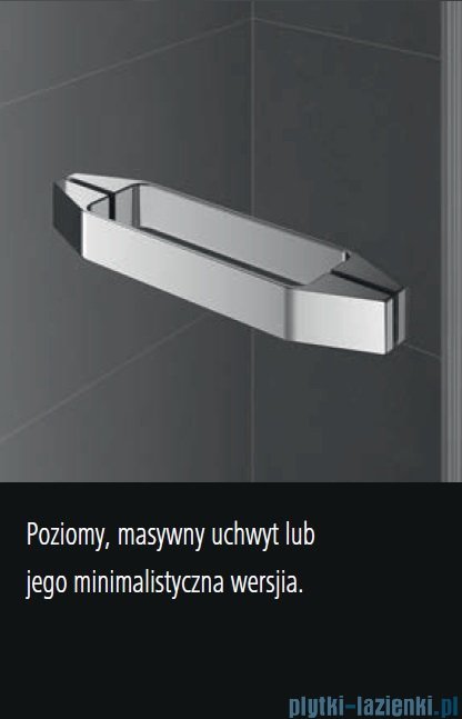 Kermi Tusca Drzwi wahadłowe 1 skrzydłowe z polem stałym prawe, szkło przezroczyste 90 cm TU1NR09020VPK