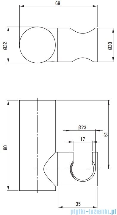 Deante Round Titanium uchwyt punktowy słuchawki mosiężny titanium ANR D21U