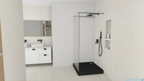 Schedpol Schedline Favory Plus brodzik kwadratowy 90x90x16cm Czarny Mat 3ST.F1K-9090/C/MG