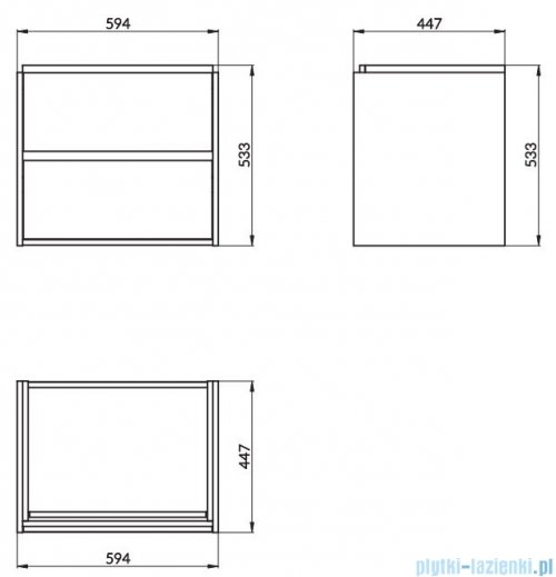 Cersanit Crea szafka wisząca 60x45x53 cm biała S924-003
