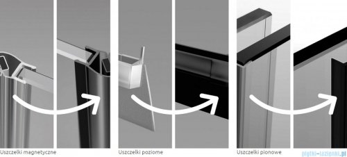 Radaway Essenza Black Kdj kabina 80x90cm prawa szkło przejrzyste 1385043-54-01R/1384050-01-01