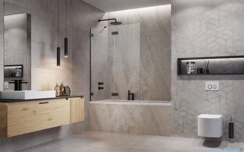 Radaway Essenza Pro Brushed GunMetal Pnd II parawan nawannowy 100cm lewy szczotkowany grafit 10102100-92-01L