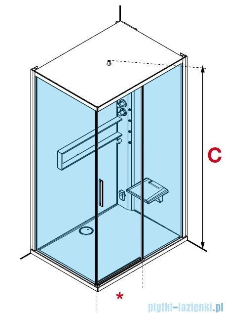 Novellini Glax 2 2.0 kabina z hydromasażem hydro plus 120x80 prawa corda G222P129DT1L-1TU