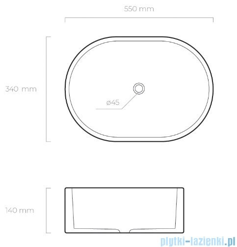 Oltens Lom umywalka 55x34 cm nablatowa z powłoką SmartClean 40811000