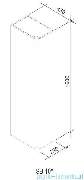 Ravak 10º słupek boczny 45cm biały X000000751