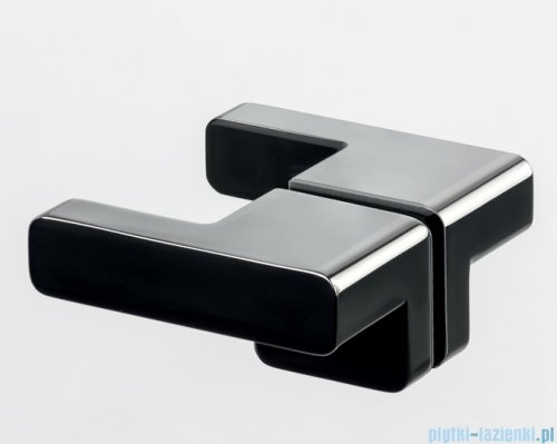 New Trendy Eventa Black Chrome drzwi wnękowe pojedyncze 100x200 cm przejrzyste lewe czarny połysk EXK-6131