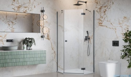 Radaway Essenza Brushed GunMetal Ptj kabina pięciokątna 100x80cm prawa szczotkowany grafit szkło przejrzyste 1385010-92-01R/1385055-01-01