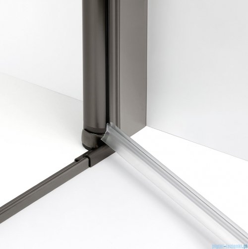 New Trendy New Soleo Gunmetal Brushed 100x80x195 cm kabina wspornik skośny grafit szczotkowany/szkło przejrzyste K-2144
