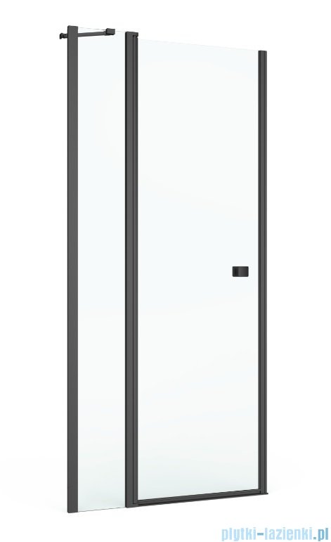 Roca Capital drzwi prysznicowe CZARNY MAT 120x200cm przejrzyste AM4612016M