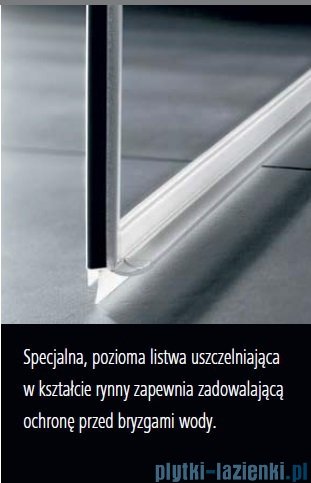 Kermi Tusca Drzwi wahadłowo 1 skrzydłowe z polem stałym prawe, szkło przezroczyste 120 cm TU1NR12020VPK