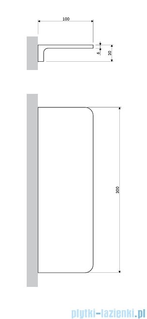 Omnires Modern Project półka mosiężna grafit szczotkowany MP60931GR