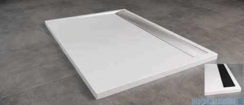 SanSwiss WIA Brodzik konglomeratowy prostokątny 90x160cm biały/czarny WIA901600604