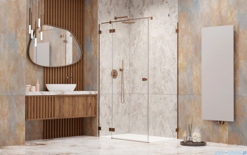 Radaway Essenza Pro Brushed Copper Kdj kabina 100x90cm lewa szczotkowana miedź 10097100-93-01L/10098090-01-01