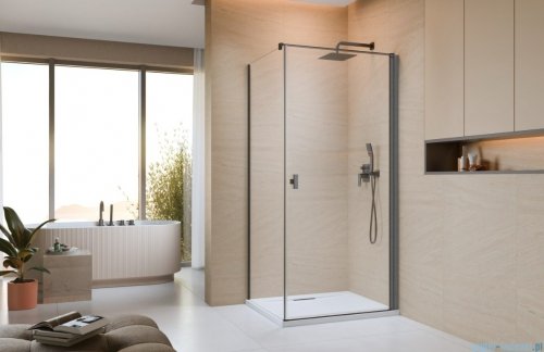 Radaway Nes Kdj I Brushed GunMetal kabina 90x80cm prawa szczotkowany grafit 10022090-92-01R/10039080-01-01