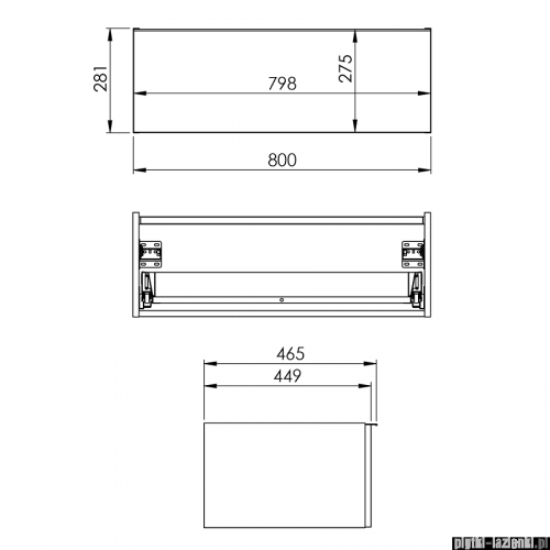 Elita Look komoda 80x28x45cm anthracite 167092