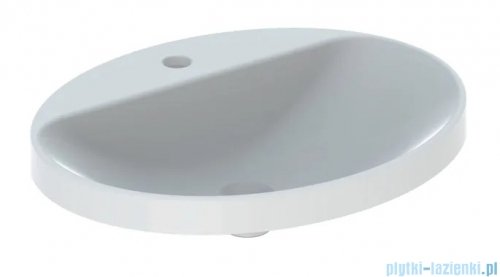 Geberit VariForm Umywalka owalna z półką z otworem na baterię, bez przelewu 60x48cm 500.726.01.2