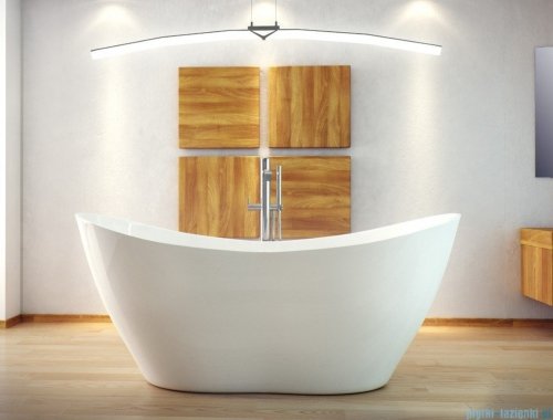Besco Viya 170x72cm wanna wolnostojąca konglomeratowa + syfon klik-klak chrom #WMD-170-V