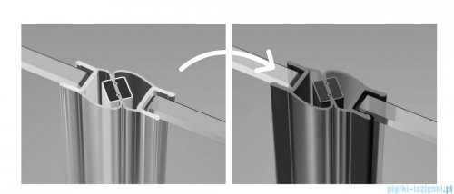 Radaway Nes Black Dws drzwi wnękowe 140cm lewe szkło przejrzyste czarna uszczelka magnetyczna