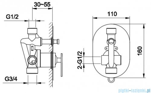 Kohlman Boxine zestaw prysznicowy z deszczownicą 35 cm chrom QW210BR35