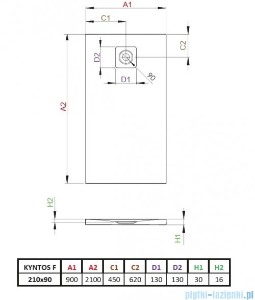 Radaway Kyntos F brodzik prostokątny 210x90cm kaszmirowy HKF21090-84