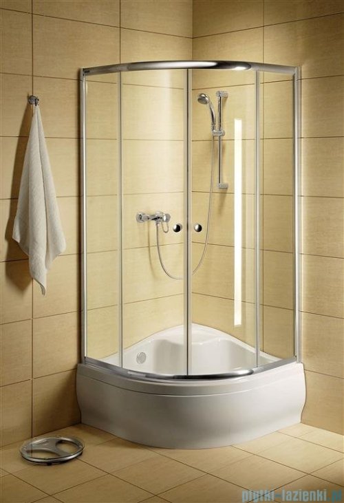 Radaway Classic A Kabina prysznicowa półokrągła z drzwiami przesuwnymi 90x90x170 szkło fabric 30001-01-06
