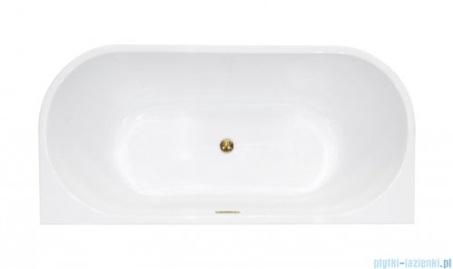 Besco Vica New wanna 160x80cm wolnostojąca przyścienna z przelewem szczelinowym slim syfon klik-klak chrom #WAS-160VN