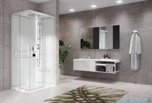 Novellini Glax 2 2.0 kabina z hydromasażem 90x90 total biała G22A90M1-1UU