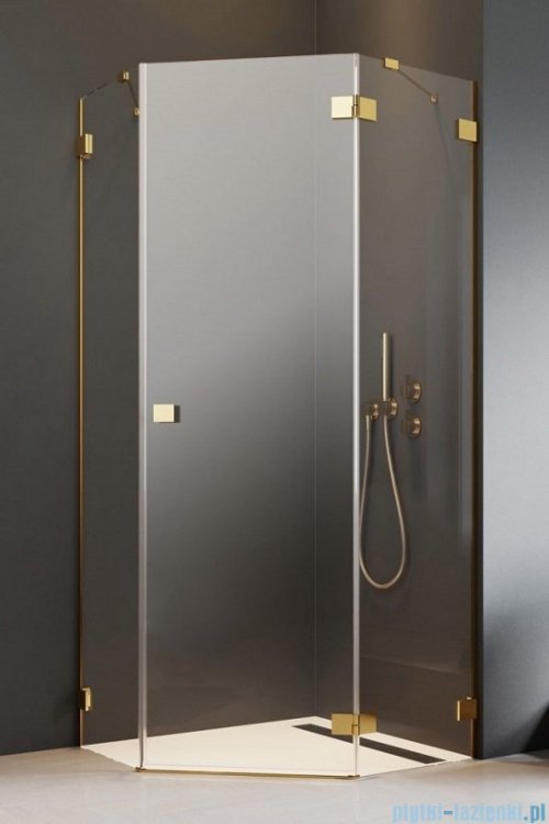 Radaway Essenza Pro Gold Ptj kabina pięciokątna 100x90 prawa złoty połysk/szkło przejrzyste 10100000-09-01R/10100900-01-01