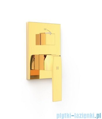 Tres CUADRO podtynkowy zestaw prysznicowy złoty z deszczownicą 30x30 cm 00628003OR