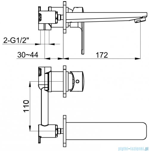 Kohlman Texen bateria umywalkowa podtynkowa chrom QW180T